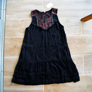 Free People Black Red Boho dress w slip new sz sm